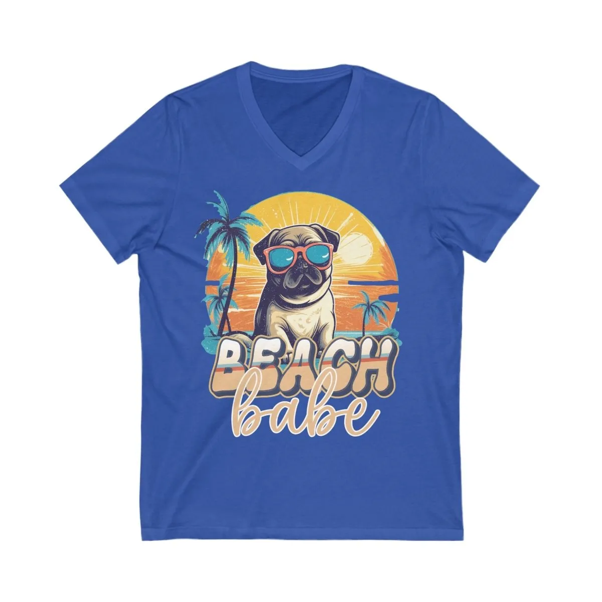 Beach Babe Unisex Jersey Short Sleeve V-Neck Tee