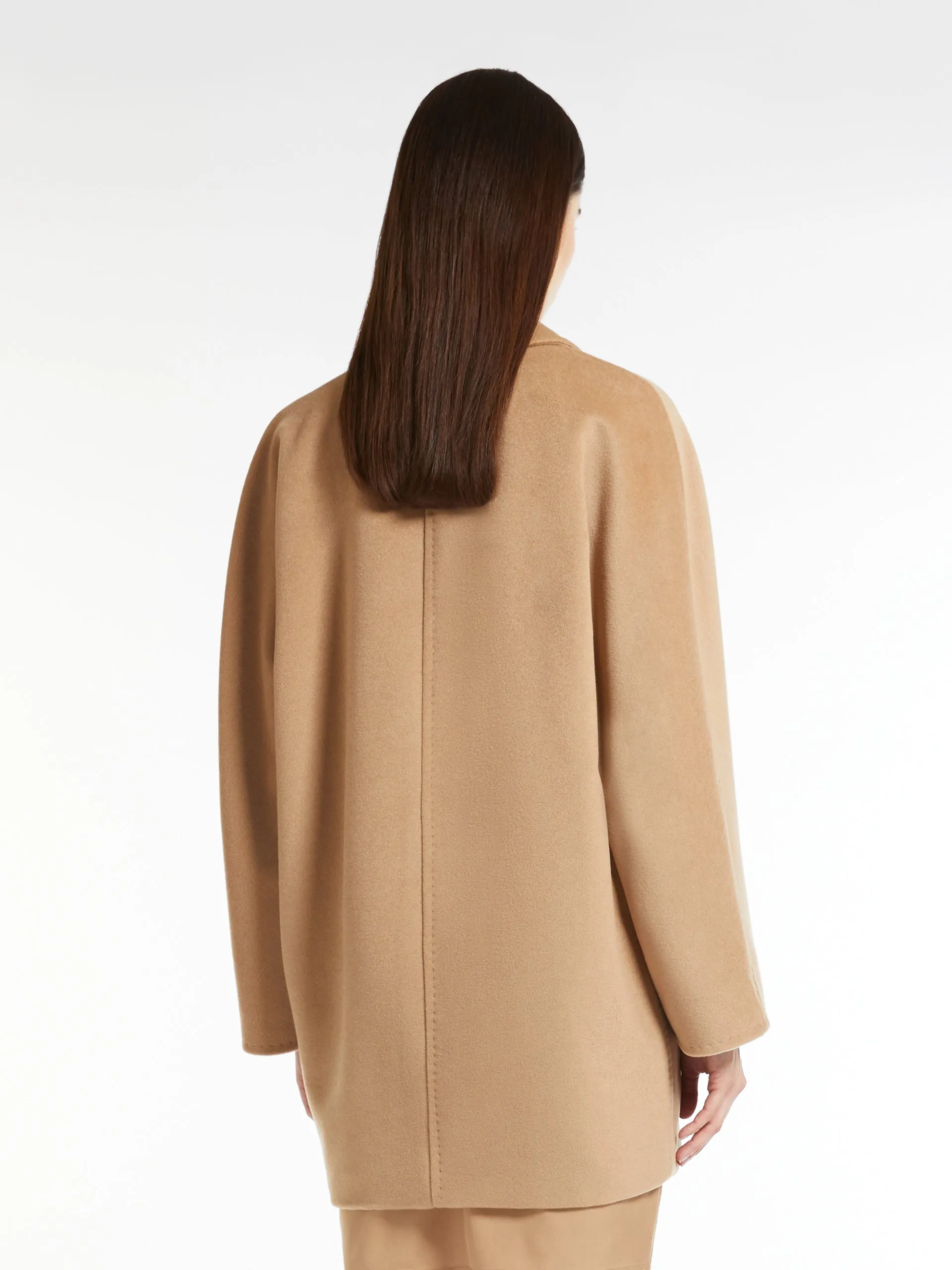 Beaver wool and cashmere pea coat