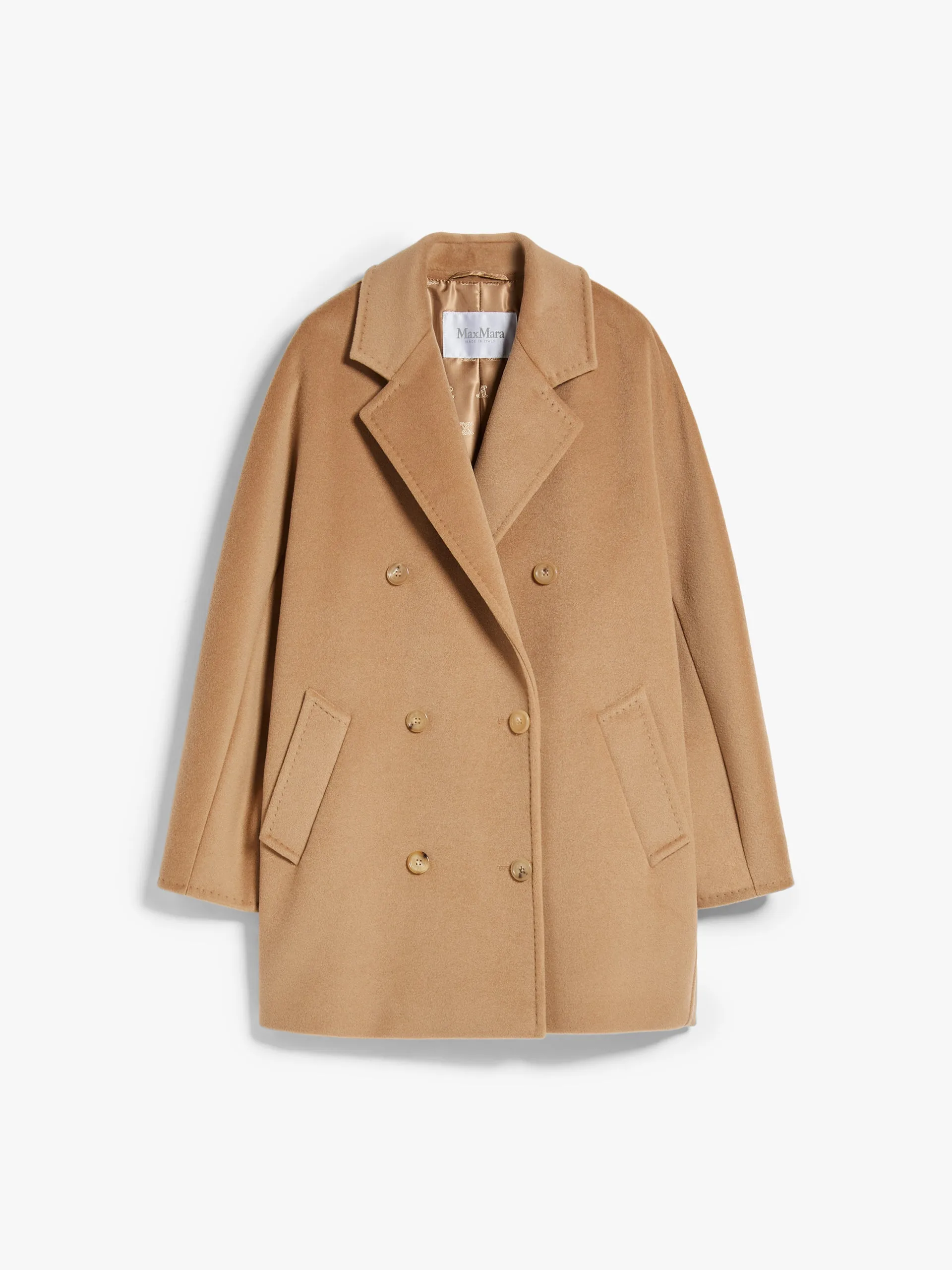 Beaver wool and cashmere pea coat