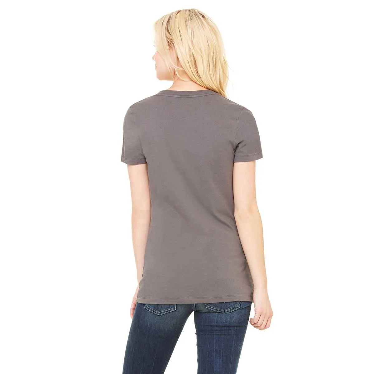 Bella   Canvas Women's Asphalt Jersey Short-Sleeve Deep V-Neck T-Shirt