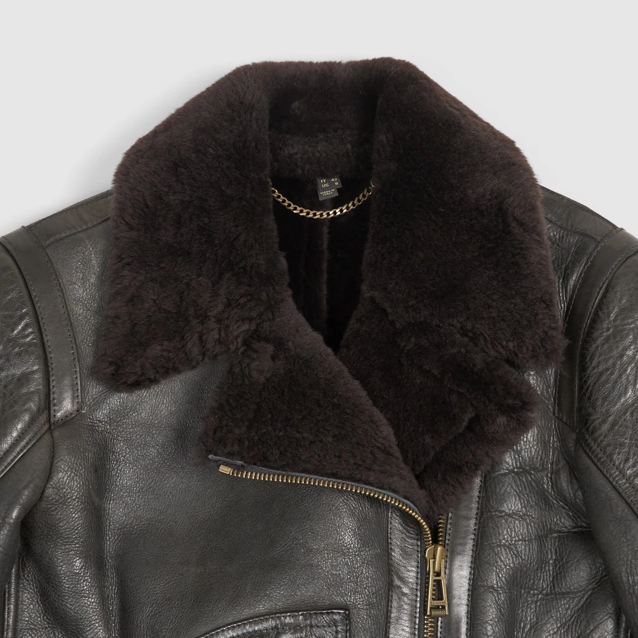 Belstaff Ladies Shearling Perfecto Danescroft Leather Jacket