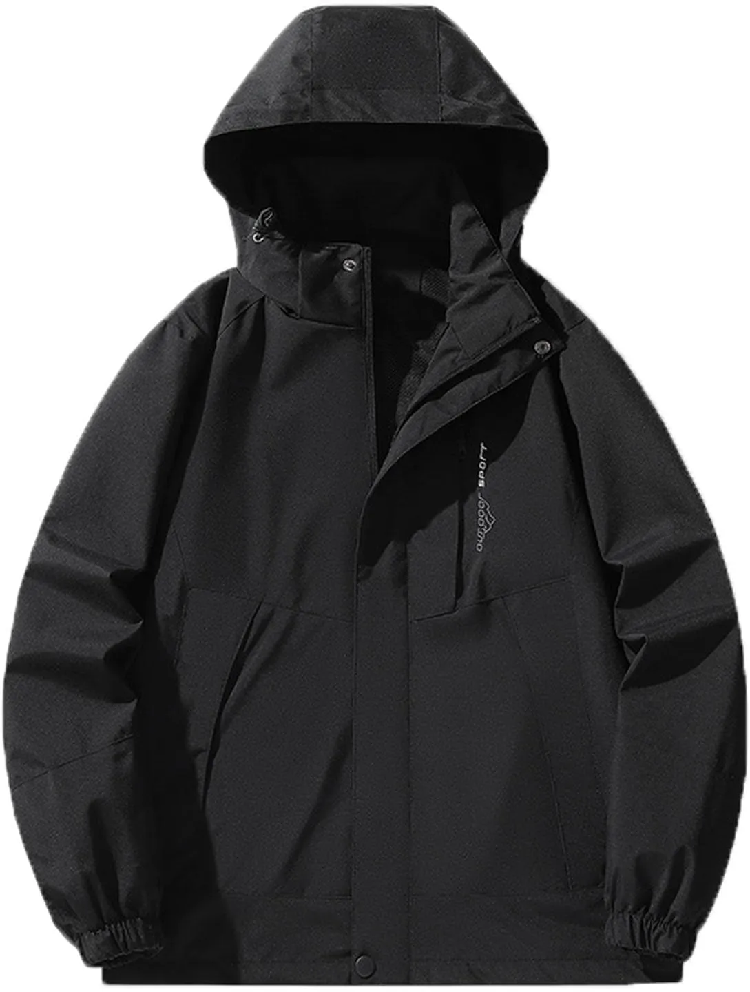 Bidobibo Light Weight Rain Jackets Women Plus Size Solid Trench Coat Windbreaker Waterproof Jacket with Hoodie for Women