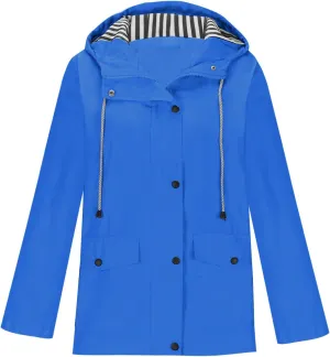 Bidobibo Women's Raincoats Waterproof Hooded Outdoor Sport Rain Jacket Trench Coat Windbreaker Windbreaker Jackets for Women