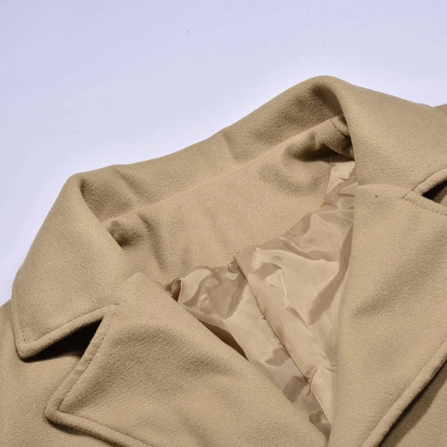 BIFUTON Mens Trench Coat,Mens Trench Coat Wool Blend Pea Coat Winter Long Double Breasted Oversized Stylish Business Overcoat