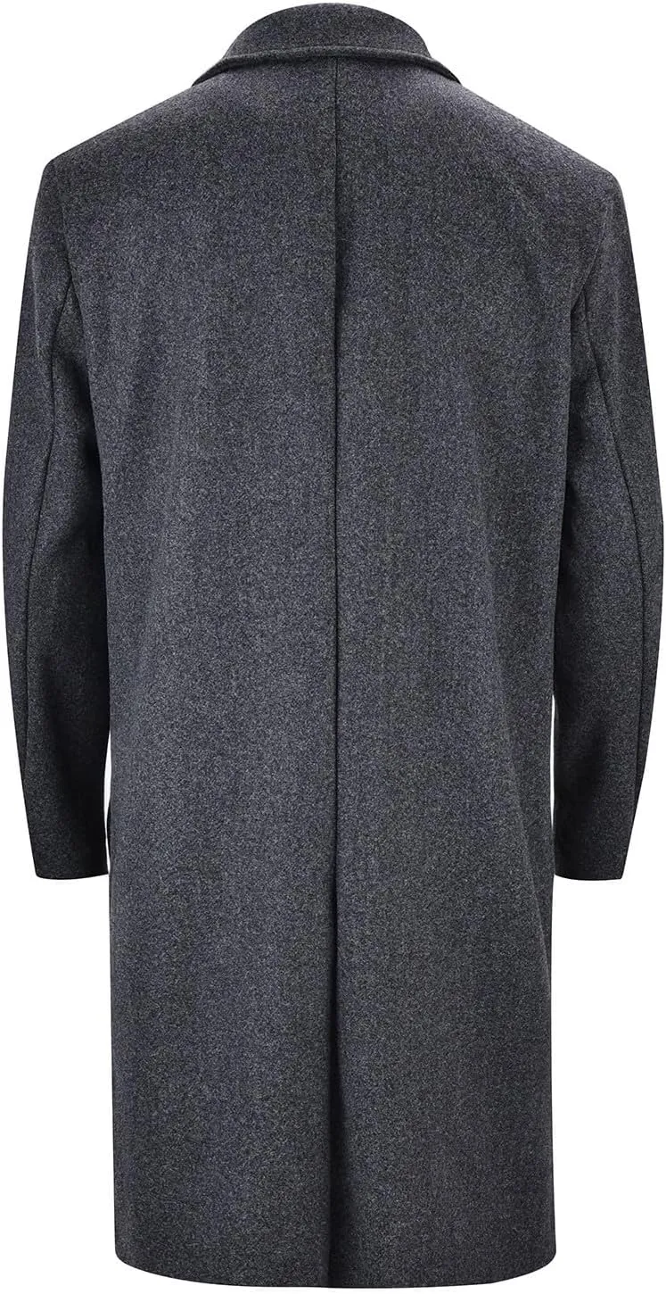 BIFUTON Mens Trench Coat,Mens Trench Coat Wool Blend Pea Coat Winter Long Double Breasted Oversized Stylish Business Overcoat