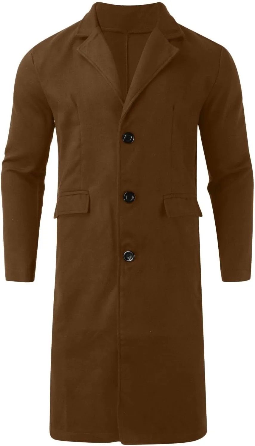 BIFUTON Mens Trench Coat,Mens Trench Coat Wool Blend Pea Coat Winter Long Double Breasted Oversized Stylish Business Overcoat