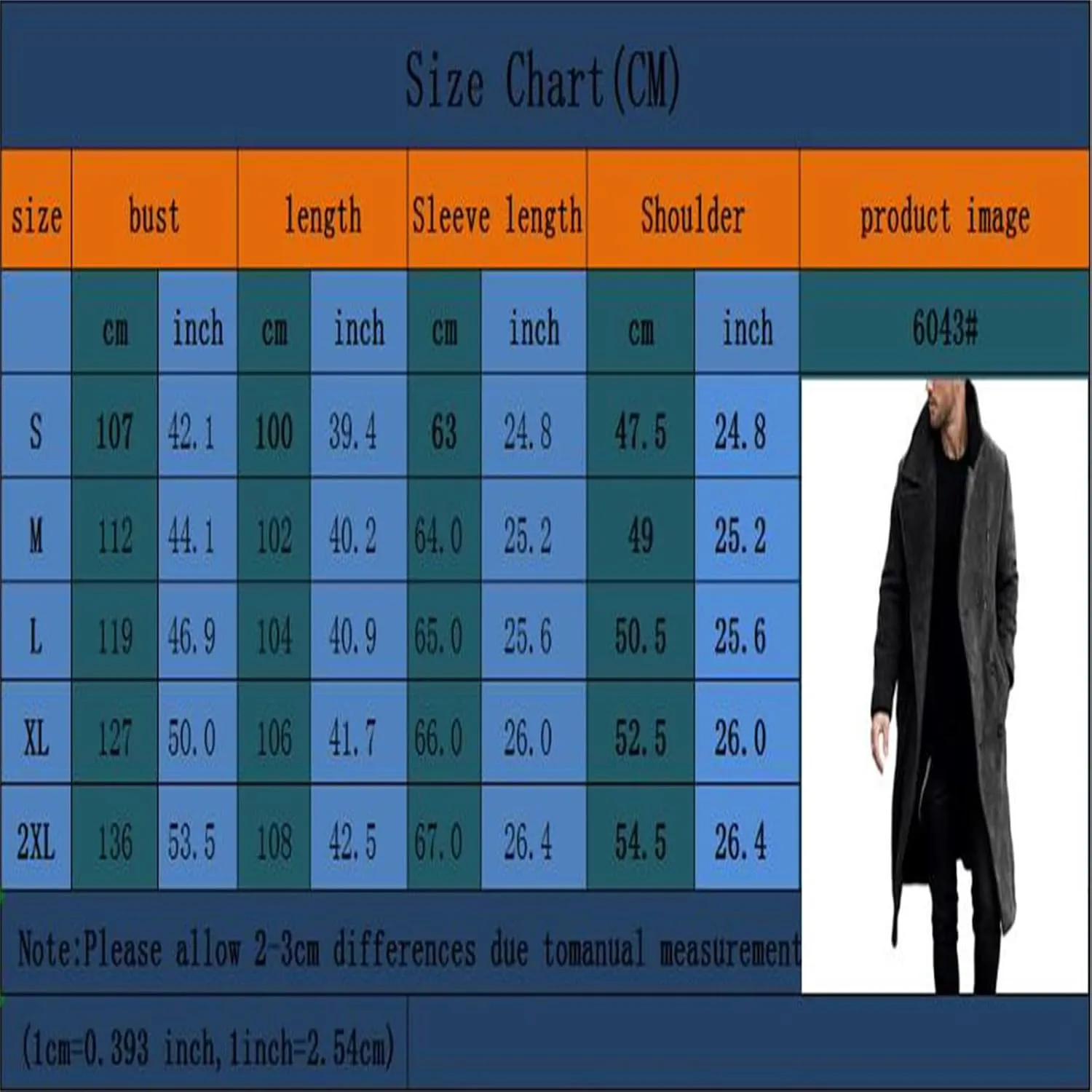 BIFUTON Mens Trench Coat,Mens Trench Coat Wool Blend Pea Coat Winter Long Double Breasted Oversized Stylish Business Overcoat