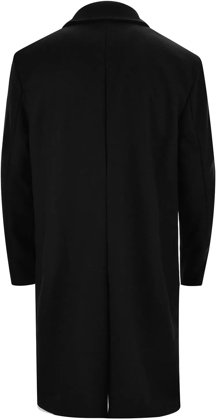 BIFUTON Mens Trench Coat,Mens Trench Coat Wool Blend Pea Coat Winter Long Double Breasted Oversized Stylish Business Overcoat