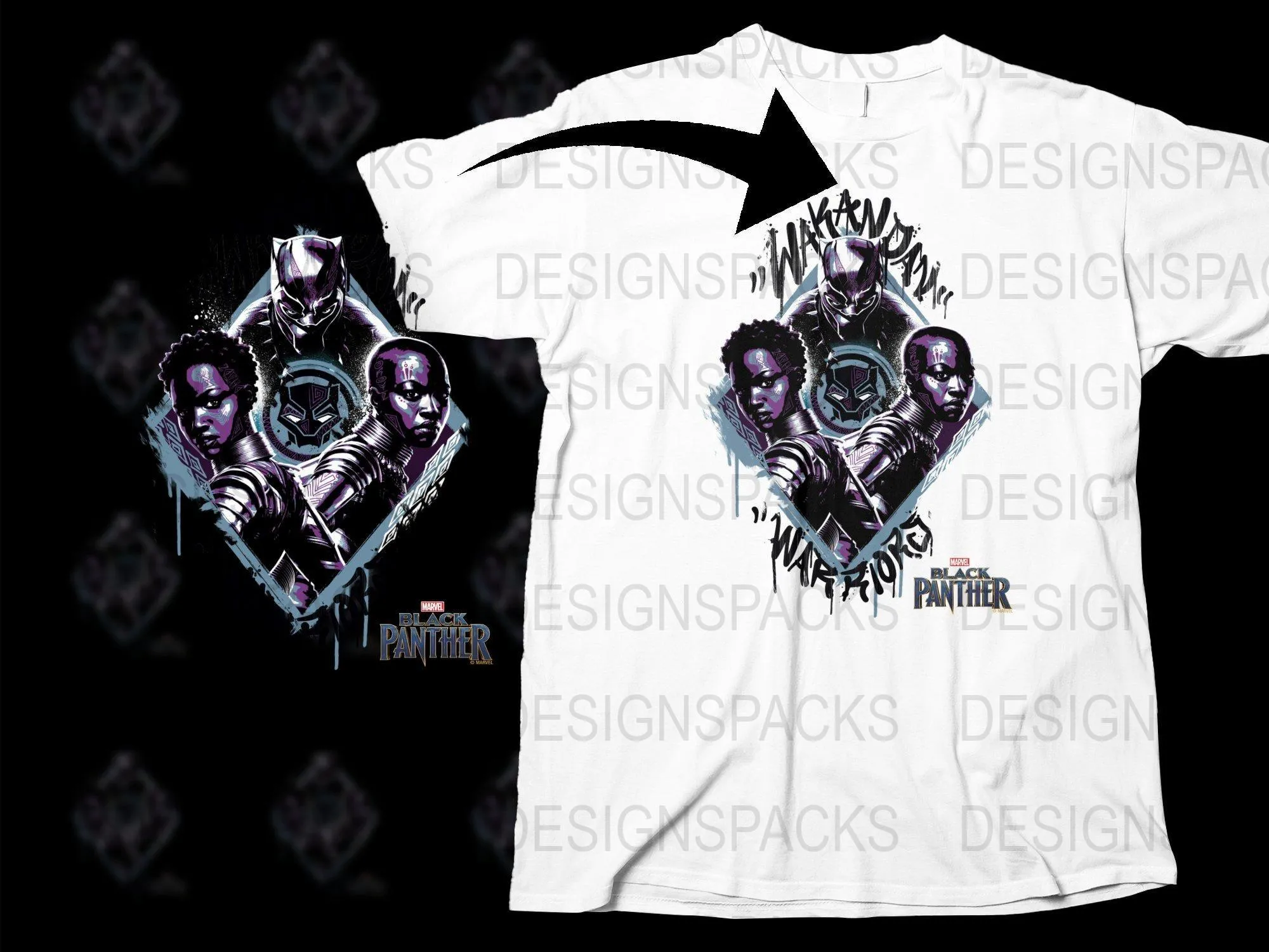 Black Panther Wakanda Forever Superhero Png Digital Download