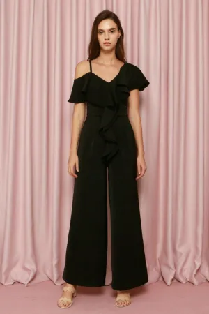 Black Ruffle Jumpsuit
