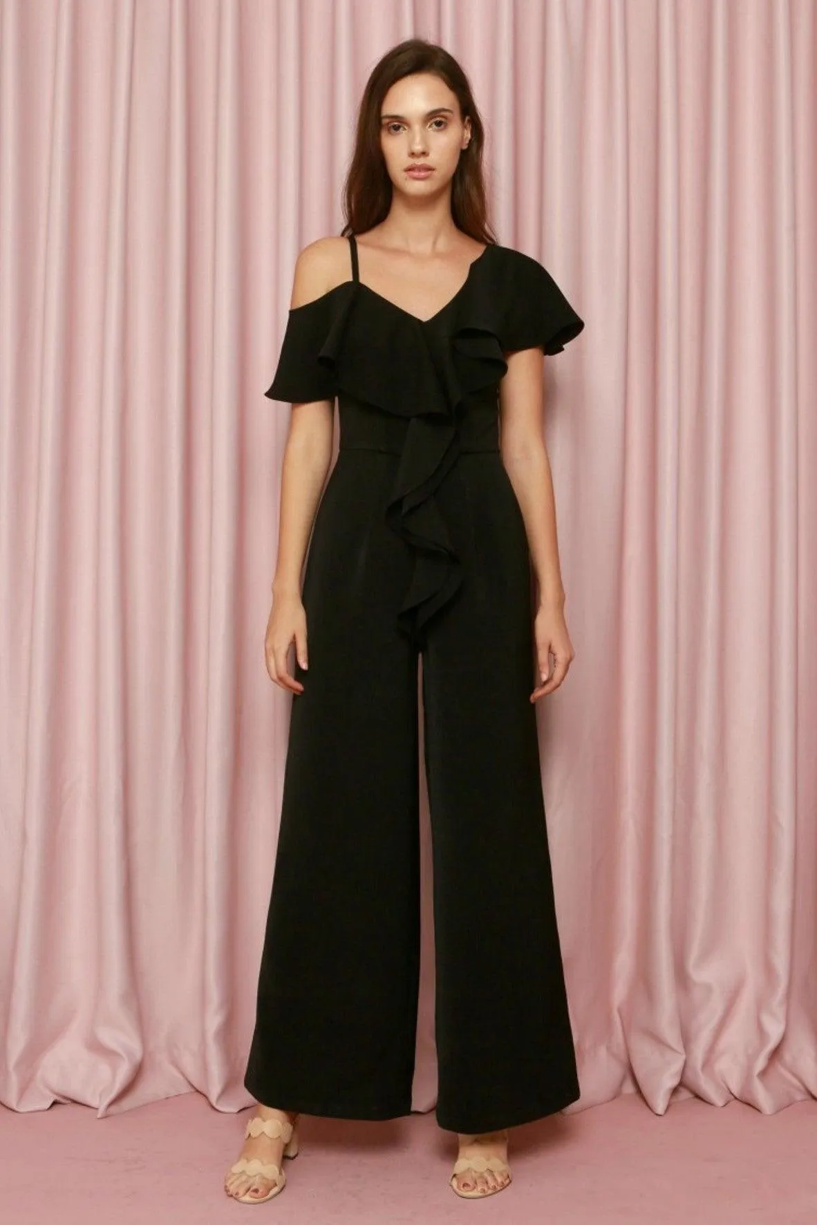 Black Ruffle Jumpsuit