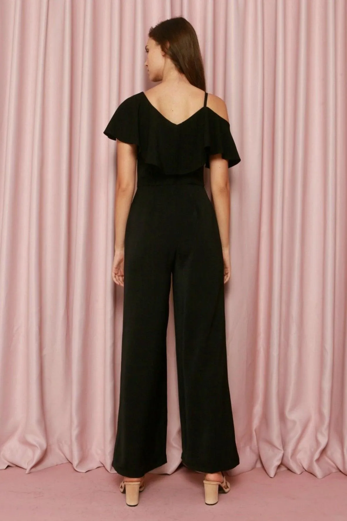 Black Ruffle Jumpsuit