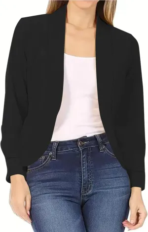 Blazers for Women Suit Jackets 3/4 Sleeve Jacket Formal Solid Coat Women's 2024 Fall Business Blazers Business