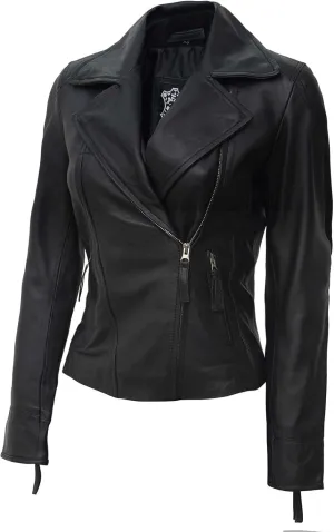 Blingsoul Leather Jacket Women - Real Lambskin Leather Asymmetrical Style Leather Jackets For Womens