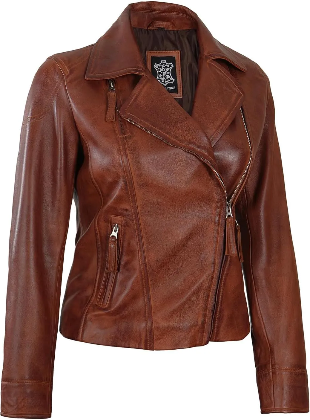 Blingsoul Leather Jacket Women - Real Lambskin Leather Asymmetrical Style Leather Jackets For Womens