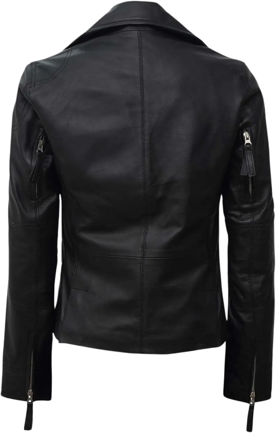 Blingsoul Leather Jacket Women - Real Lambskin Leather Asymmetrical Style Leather Jackets For Womens