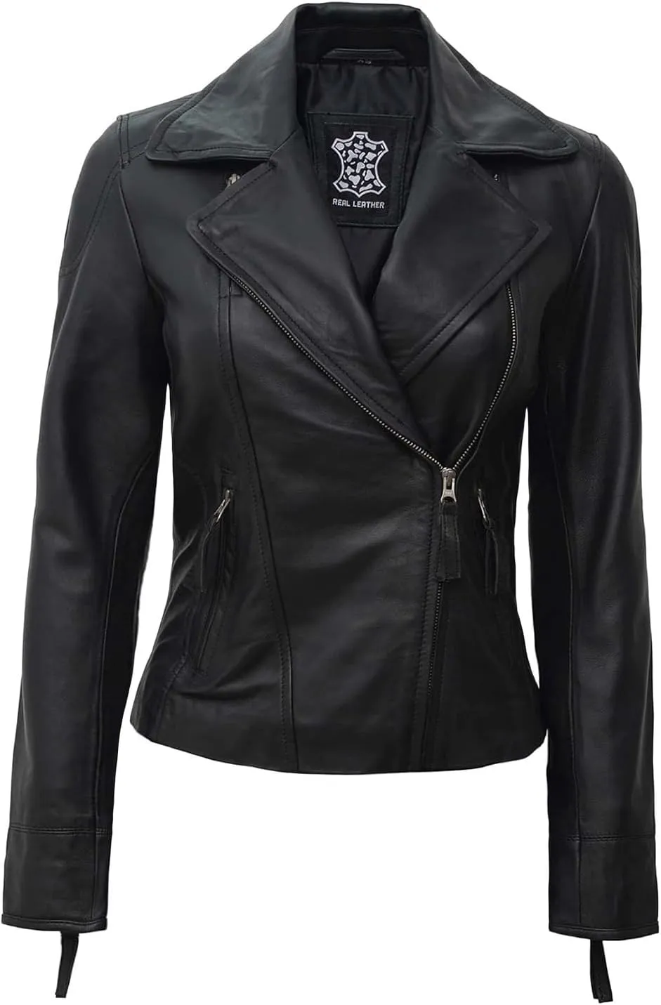 Blingsoul Leather Jacket Women - Real Lambskin Leather Asymmetrical Style Leather Jackets For Womens