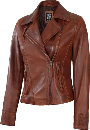 Blingsoul Leather Jacket Women - Real Lambskin Leather Asymmetrical Style Leather Jackets For Womens