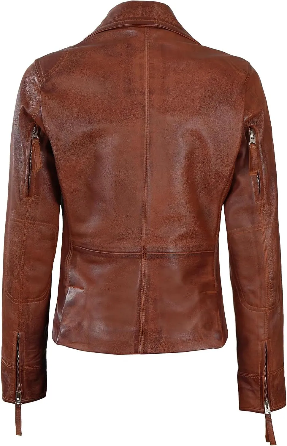 Blingsoul Leather Jacket Women - Real Lambskin Leather Asymmetrical Style Leather Jackets For Womens
