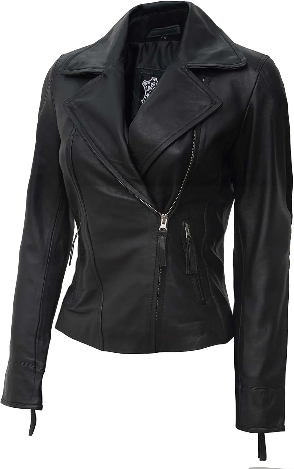 Blingsoul Leather Jacket Women - Real Lambskin Leather Asymmetrical Style Leather Jackets For Womens