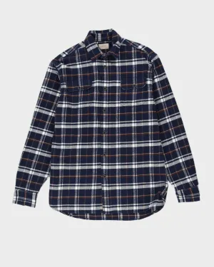 Blue Checked Flannel Shirt - L