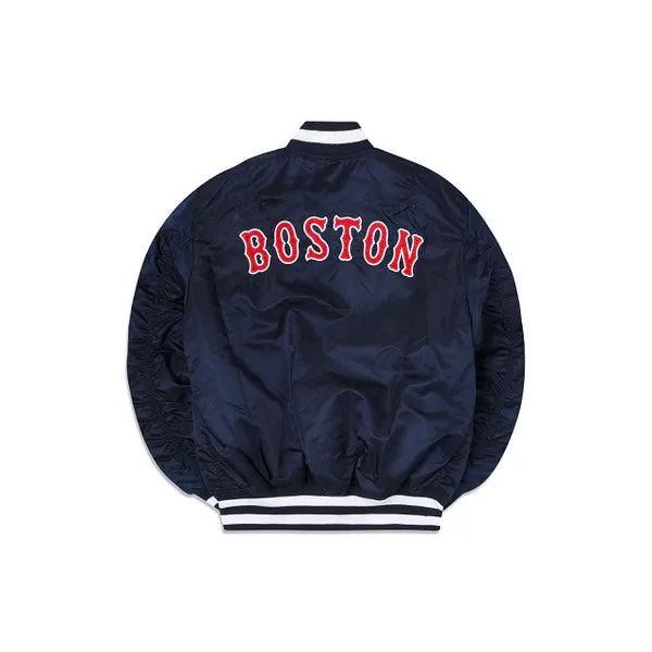 BOSTON RED SOX MEN'S ALPHA INDUSTRIES REVERSIBLE BOMBER JACKET