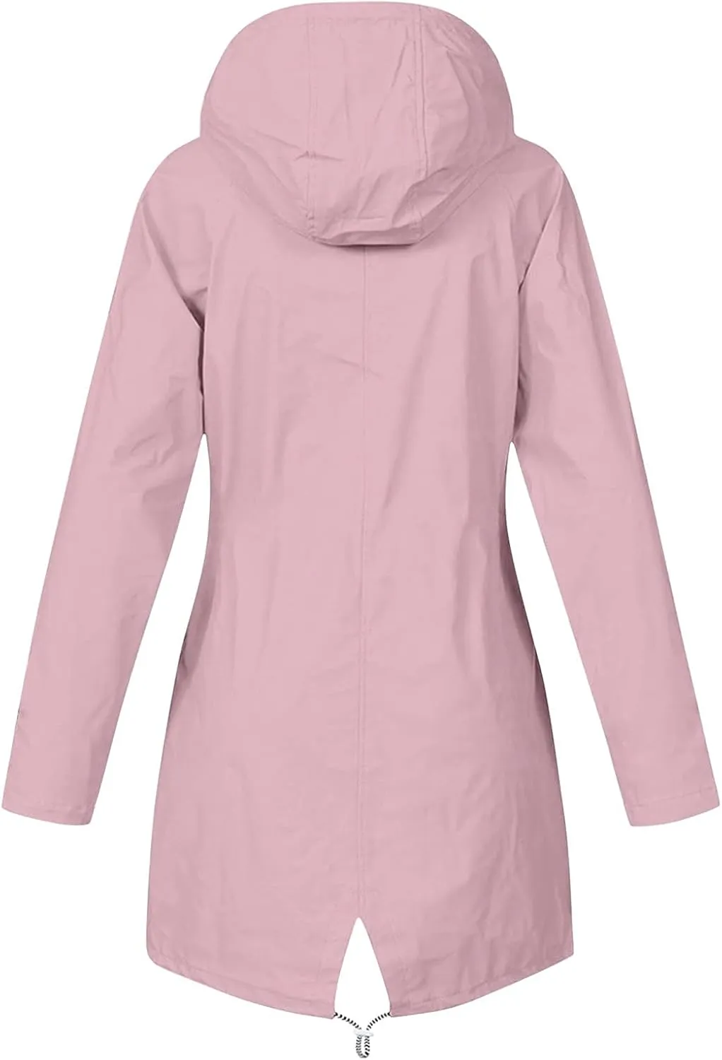 BOXIACEY Rain Jackets for Women Waterproof with Hood Lightweight Packable Windbreaker Outdoor Trench Coat Travel Jacket