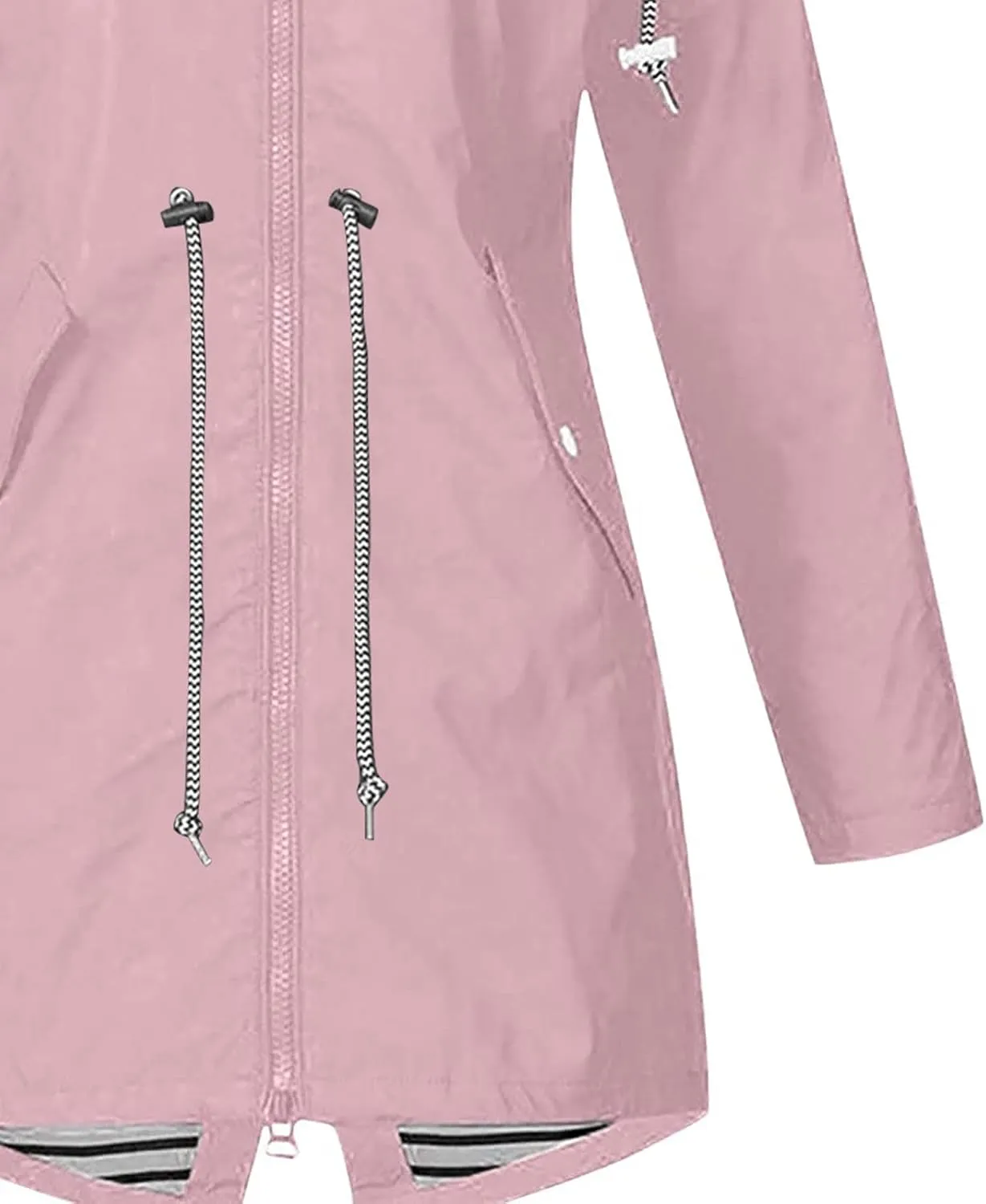 BOXIACEY Rain Jackets for Women Waterproof with Hood Lightweight Packable Windbreaker Outdoor Trench Coat Travel Jacket