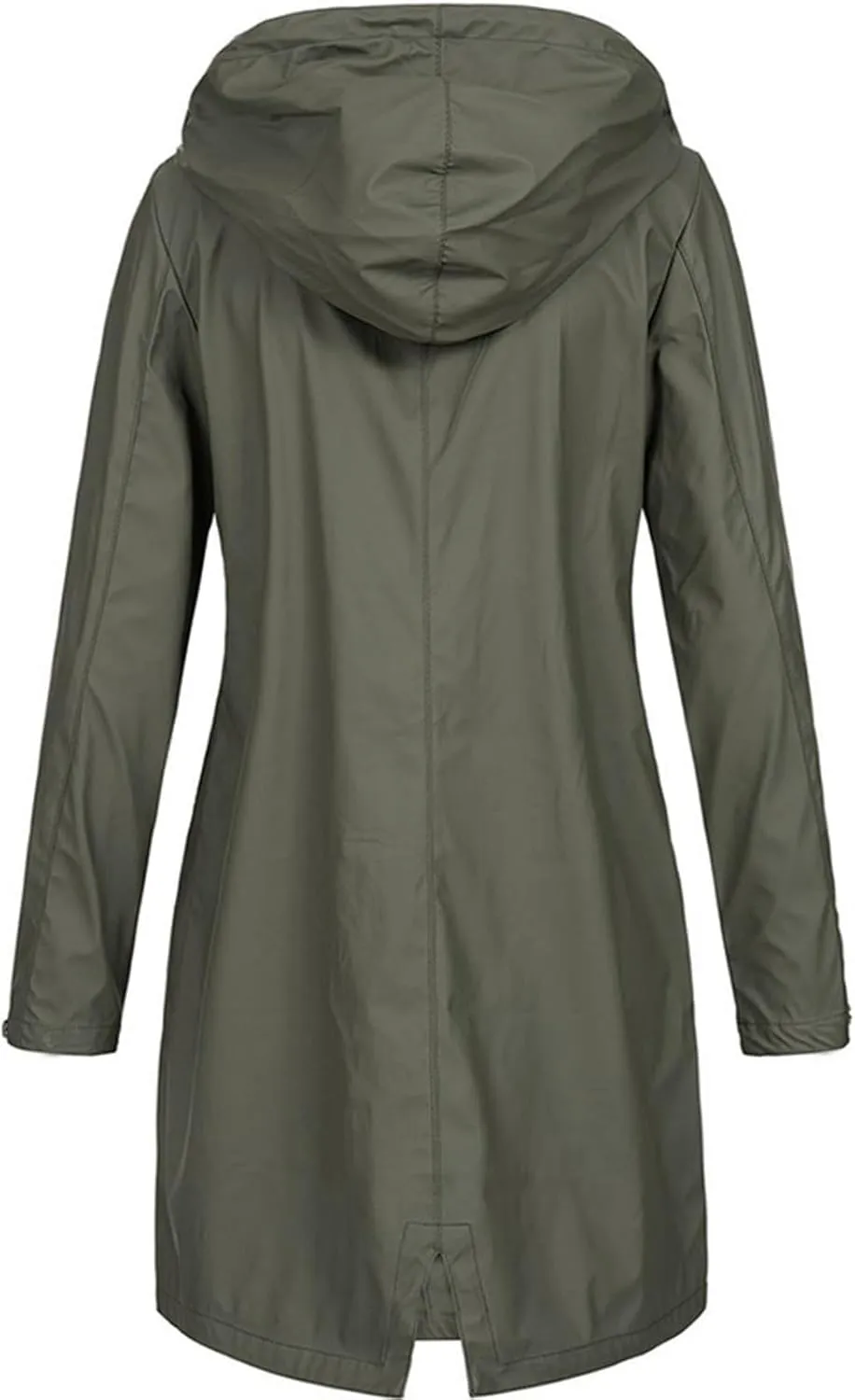BOXIACEY Women Packable Rain Jacket Waterproof Lightweight Raincoat Hooded Lightweight Windbreaker Long Trench Raincoat