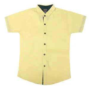 Boys Half Sleeves Printed Shirt - Yellow