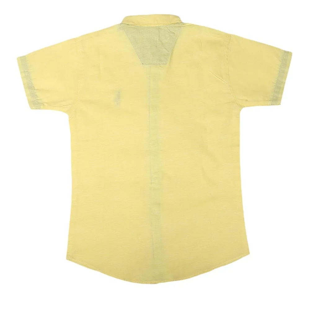 Boys Half Sleeves Printed Shirt - Yellow
