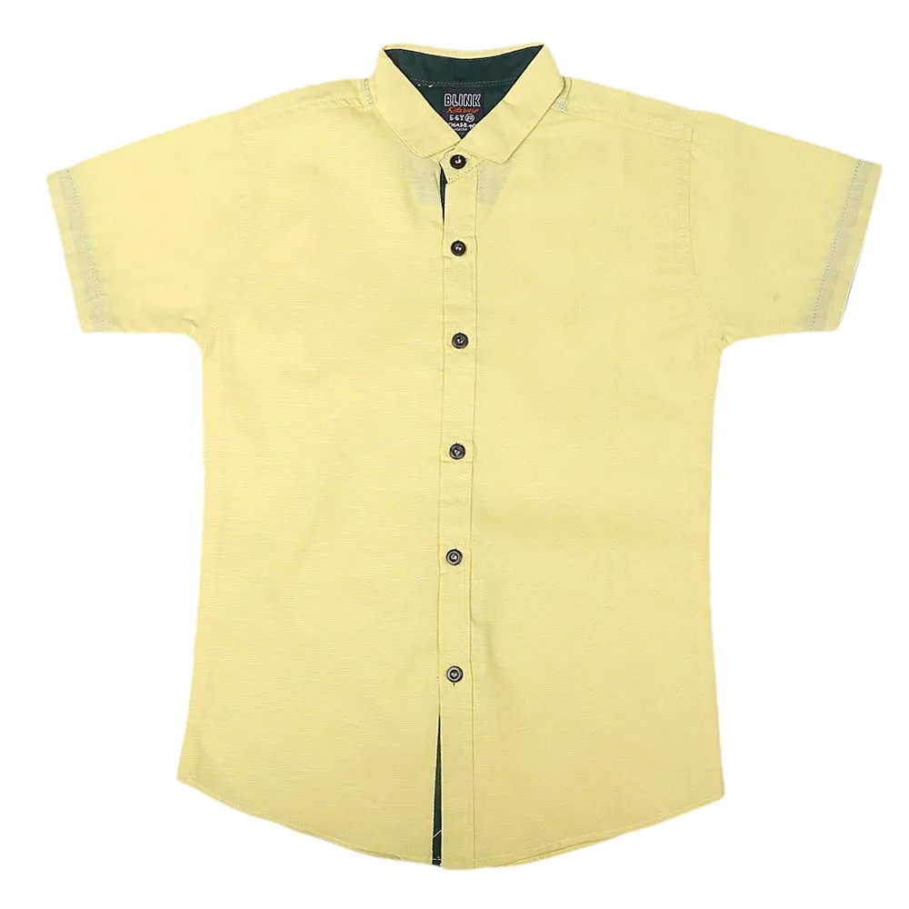 Boys Half Sleeves Printed Shirt - Yellow