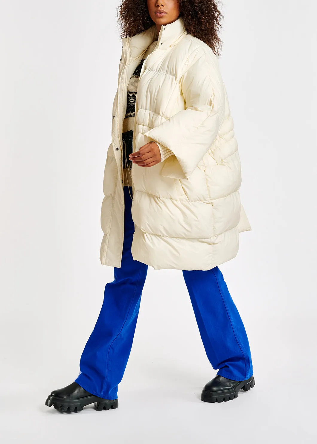 Bright blue flared-leg jeans