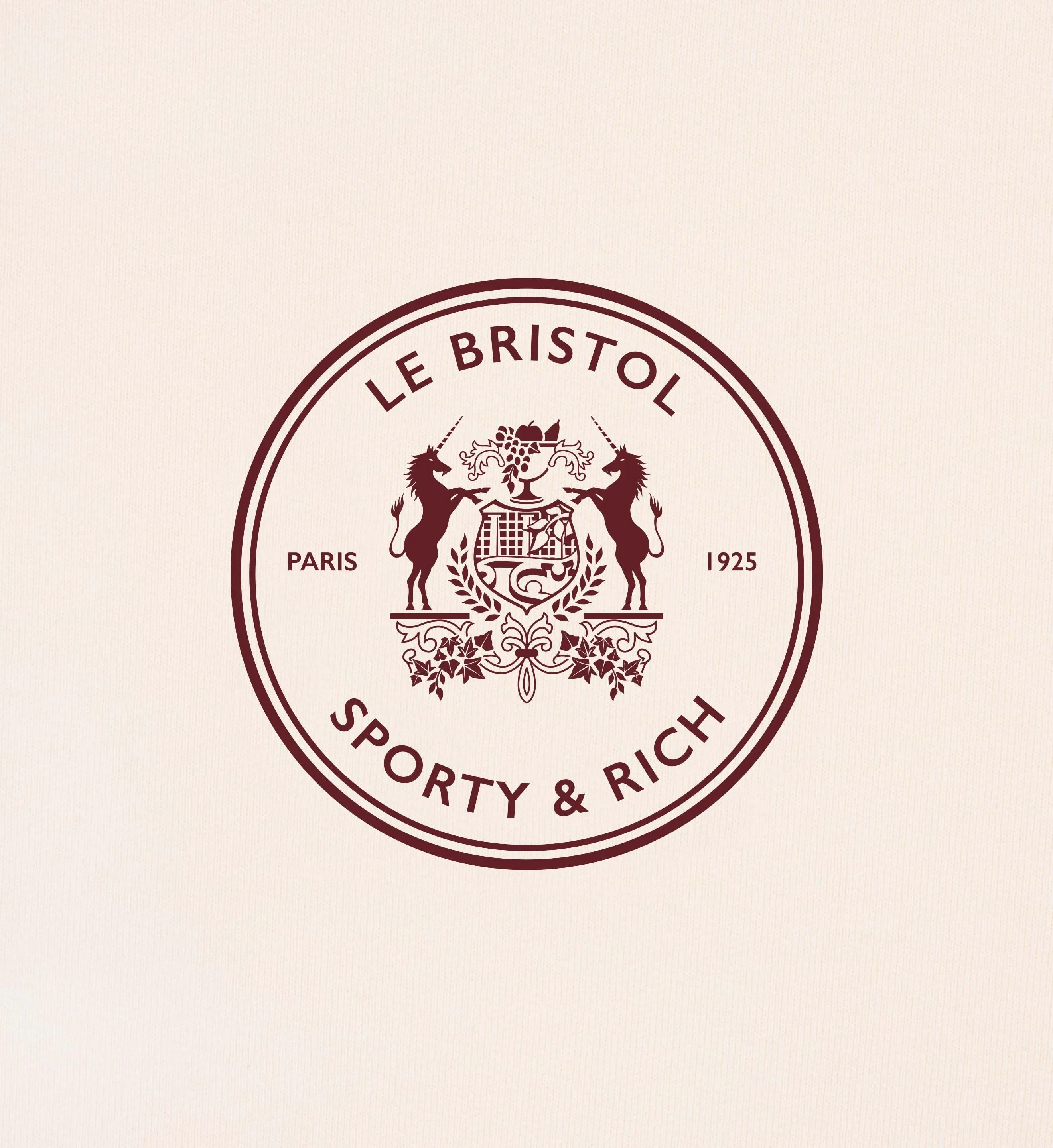 Bristol Crest Crewneck - Cream/Merlot