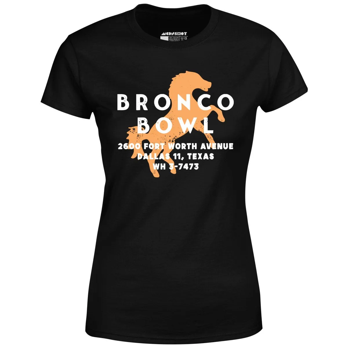 Bronco Bowl - Dallas, TX - Vintage Bowling Alley - Women's T-Shirt
