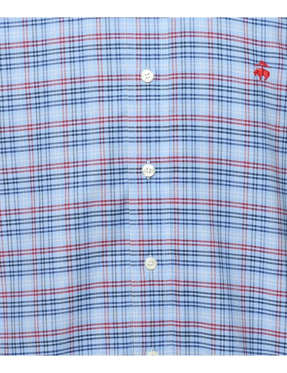 Brooks Brothers Checked Light Blue Shirt - M