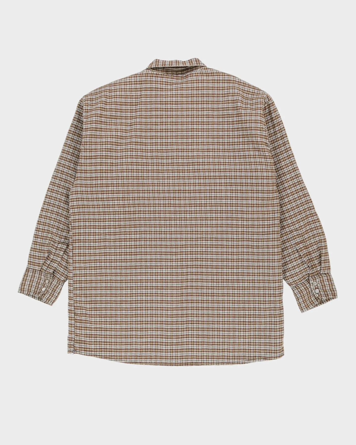 Brown Checked Padded Flannel Shirt - XL
