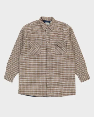 Brown Checked Padded Flannel Shirt - XL