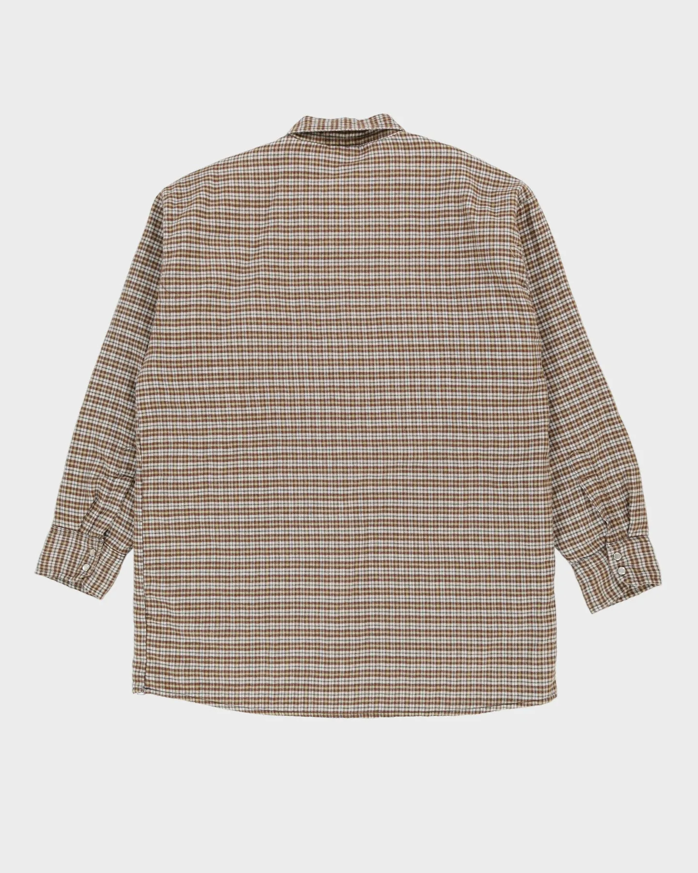 Brown Checked Padded Flannel Shirt - XL
