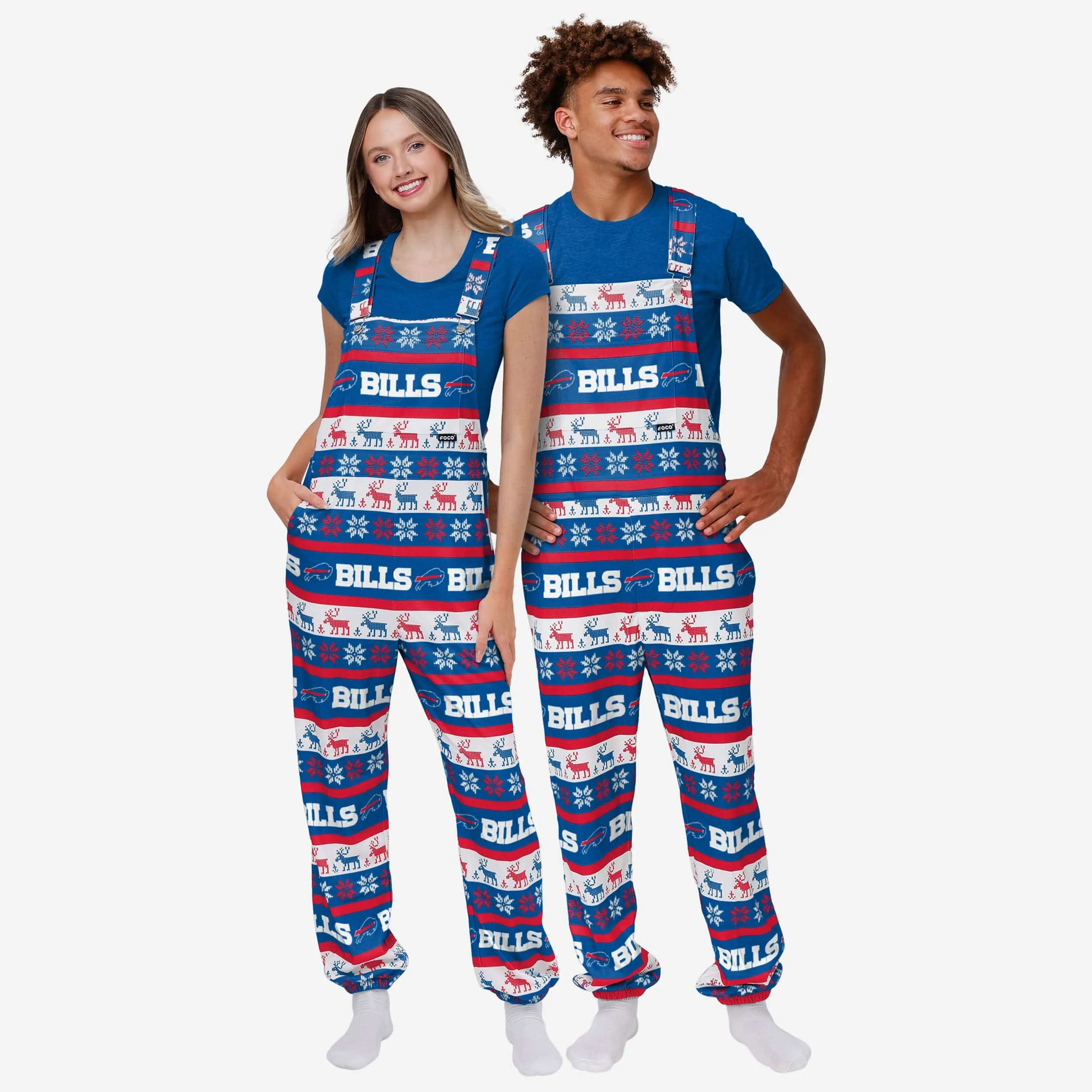 Buffalo Bills Mens Ugly Home Gating Bib Overalls