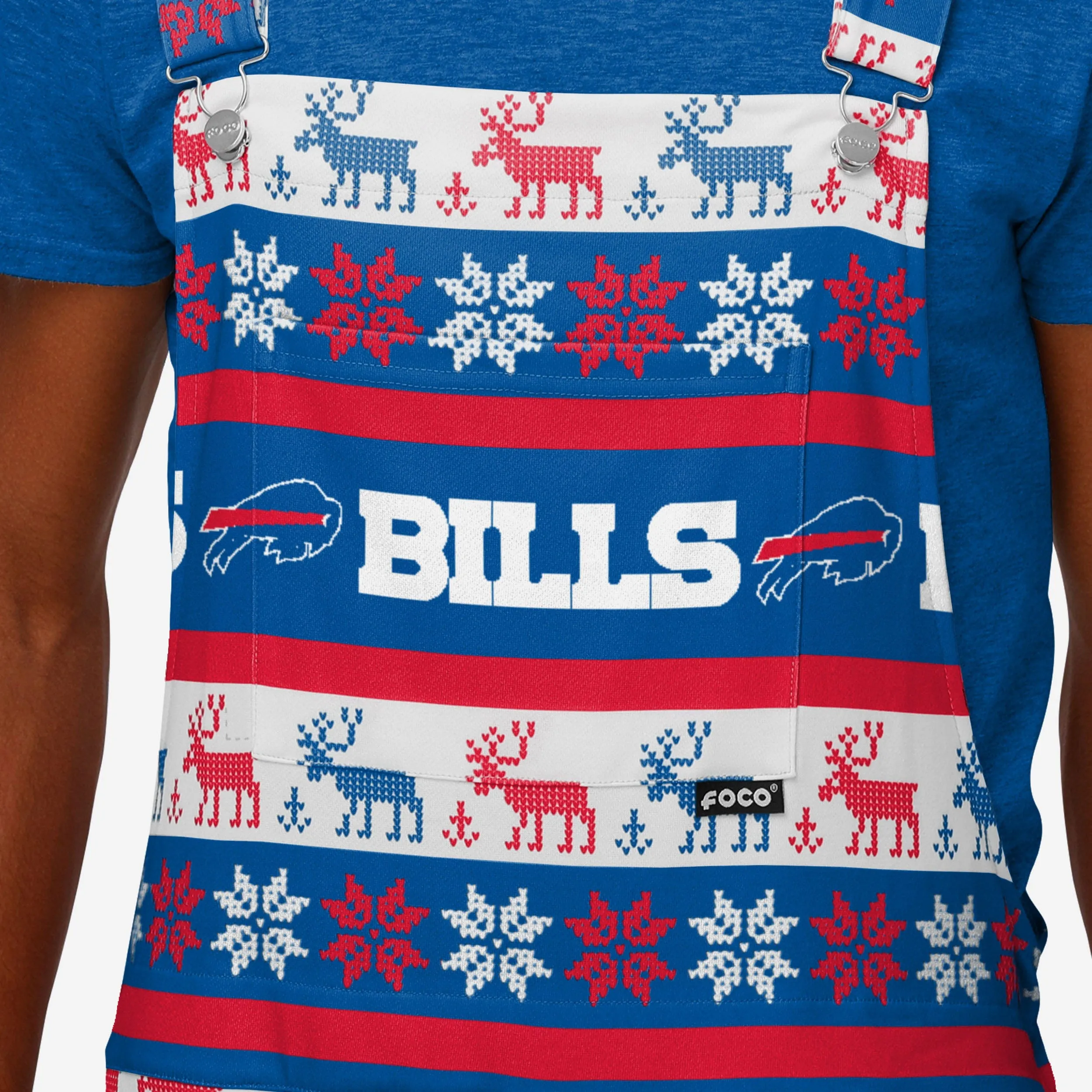 Buffalo Bills Mens Ugly Home Gating Bib Overalls
