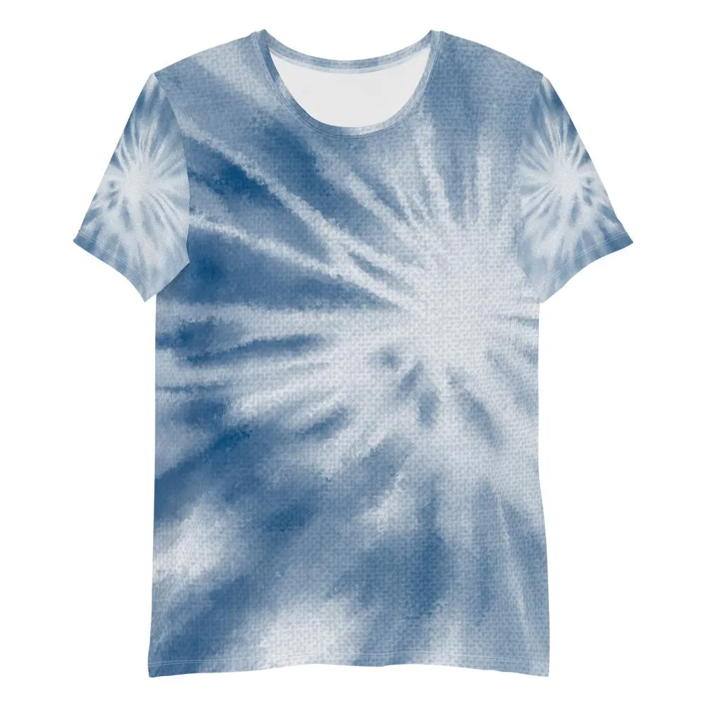 Bulls Eye Tie-Dye Side All-Over Print Men's Athletic T-shirt designed by Robert Bowen