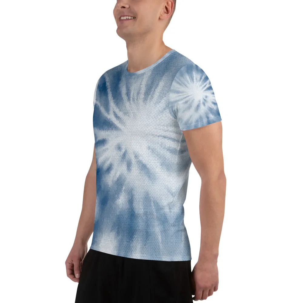 Bulls Eye Tie-Dye Side All-Over Print Men's Athletic T-shirt designed by Robert Bowen