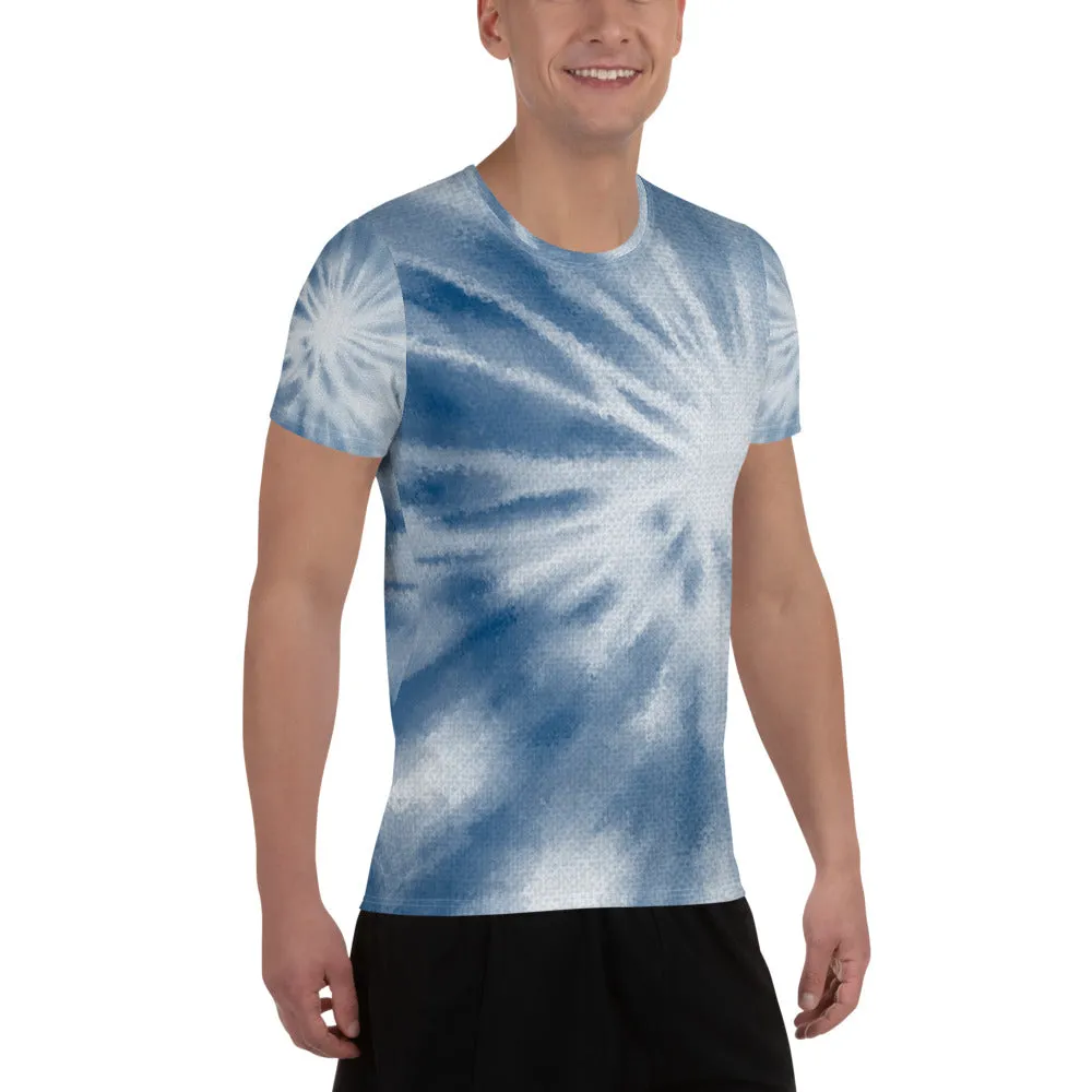Bulls Eye Tie-Dye Side All-Over Print Men's Athletic T-shirt designed by Robert Bowen