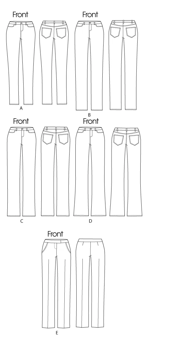 Butterick Pattern B6800 Misses  Jean & Trouser