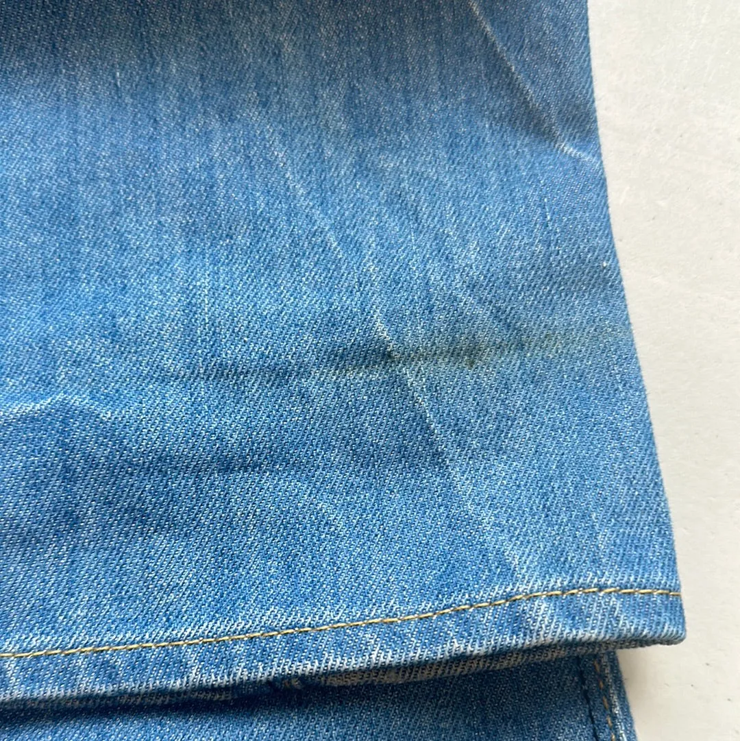 calvin klein mid wash flared jeans