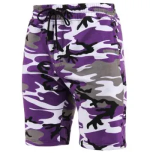 Camo And Solid Color Sweatshorts