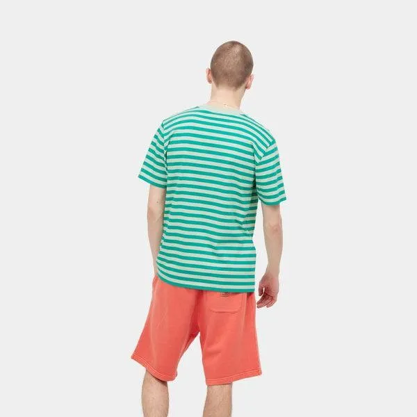 Carhartt WIP Scotty Stripe Pocket T-Shirt Caribbean Pale Spearmint