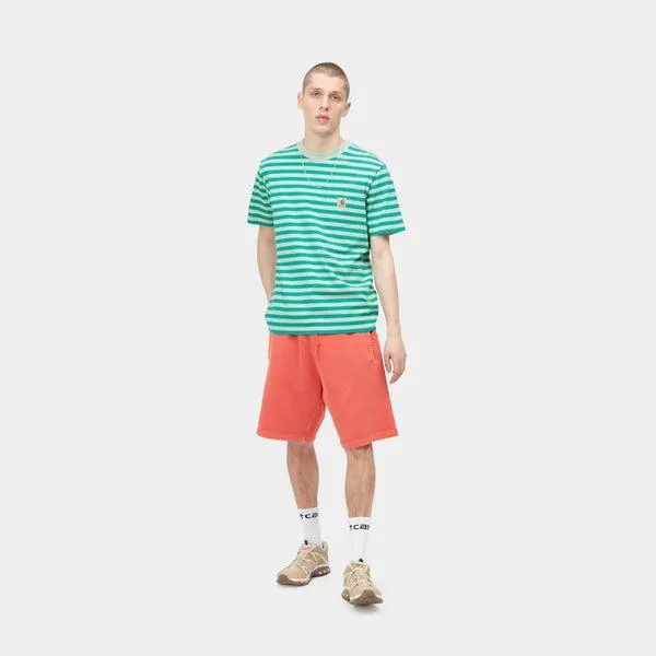 Carhartt WIP Scotty Stripe Pocket T-Shirt Caribbean Pale Spearmint