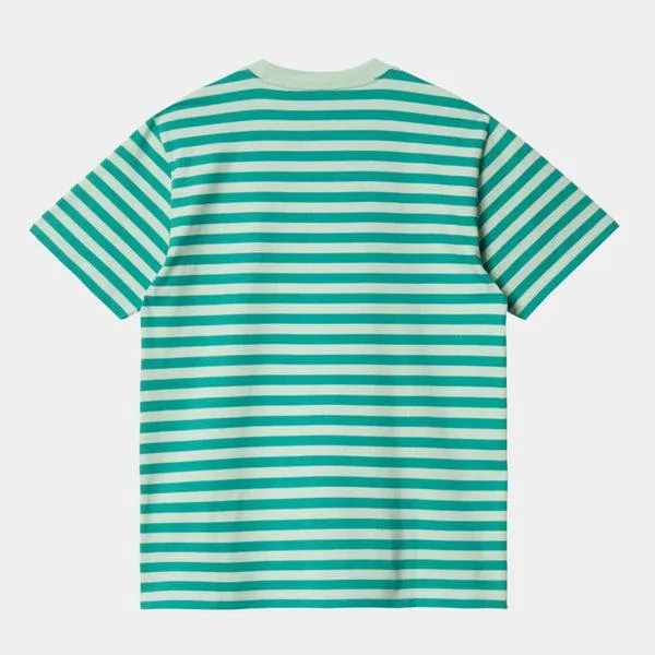 Carhartt WIP Scotty Stripe Pocket T-Shirt Caribbean Pale Spearmint